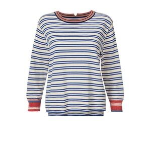 Cabi Cadet pullover Striped Blue and Red Sweater